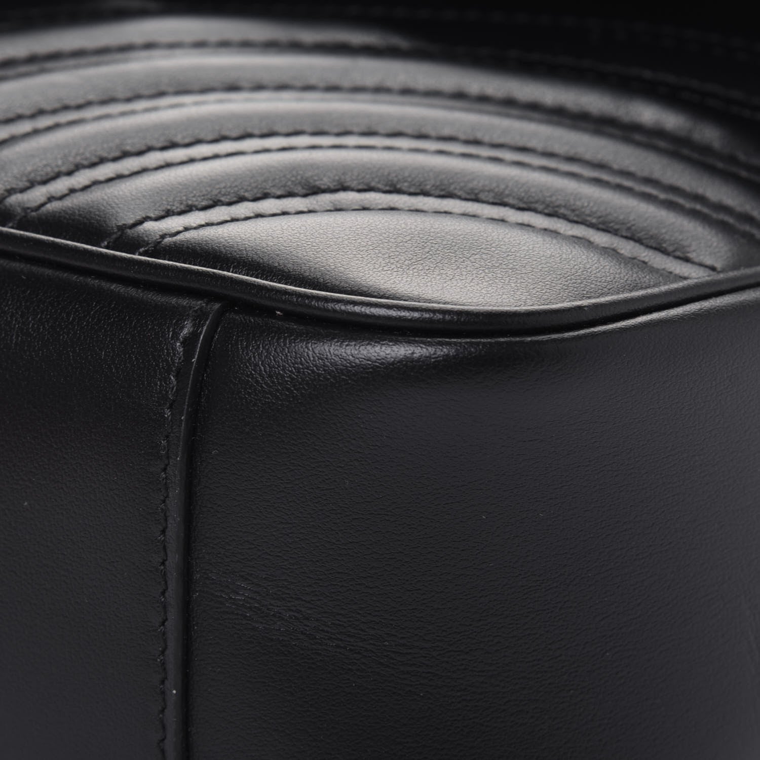 Gucci Calfskin Matelasse Small GG Marmont Shoulder Bag Black 10 of 14