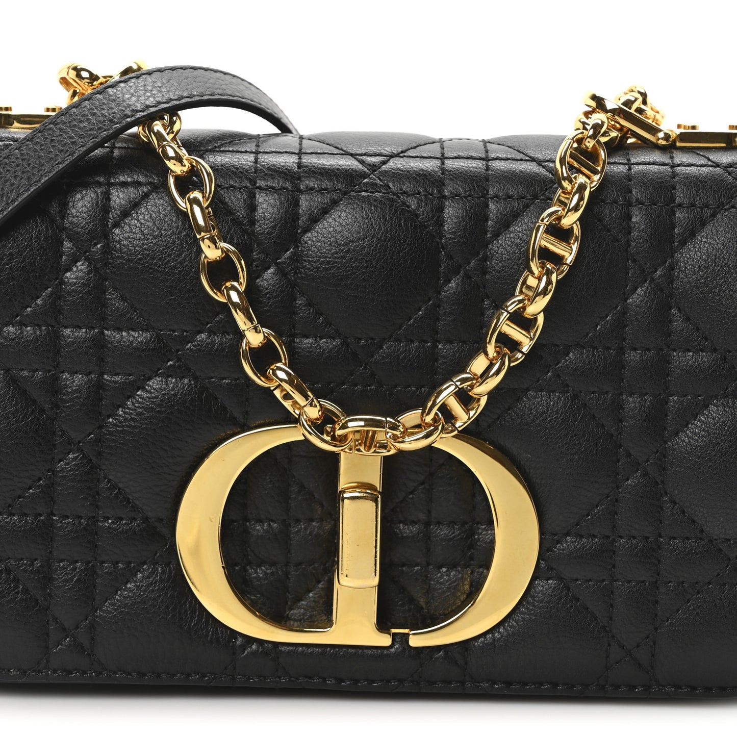 Calfskin Cannage Small Caro Bag Black