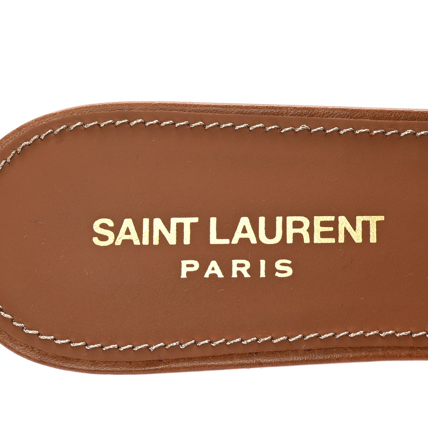Calfskin Tribute 05 Slide Sandals 37 Amber