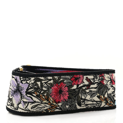 Christian Dior Lambskin Canvas Embroidered Floral Shoulder Strap Multicolor 2 of 5