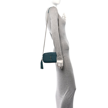 Saint Laurent Grain De Poudre Matelasse Monogram Mini Lou Camera Bag Petrol Green 2 of 11