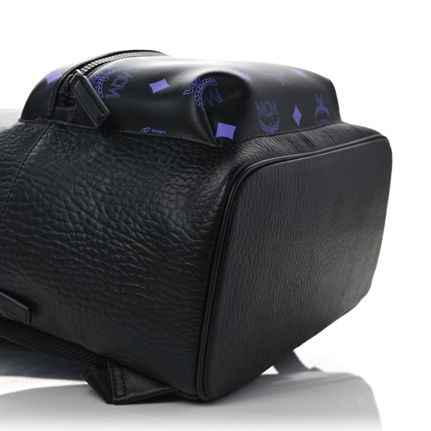 Grained Calfskin Visetos Color Splash Medium Backpack Black Dahlia Purple Summer Green