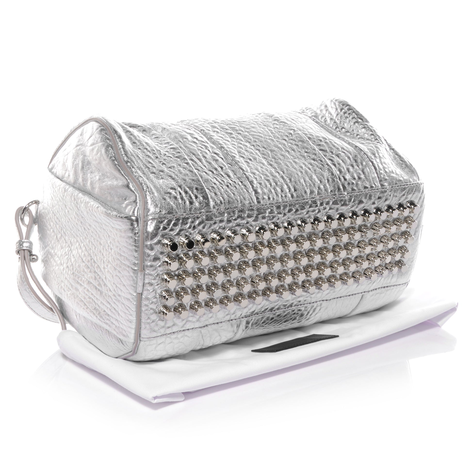 Alexander Wang Pebbled Leather Rocco Duffel Rhodium w Rhodium Hardware 4 of 7