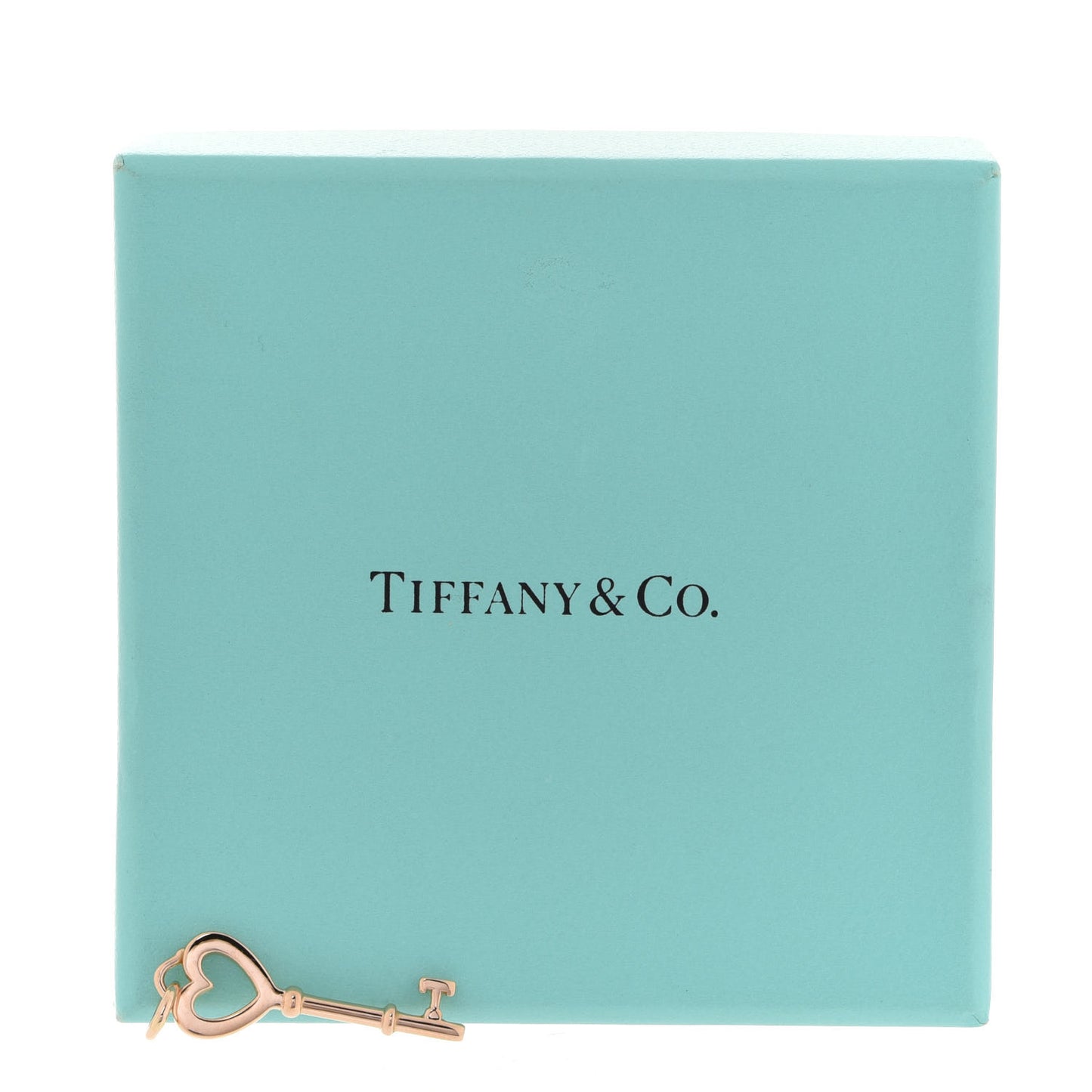 18K Rose Gold Mini Heart Key Pendant