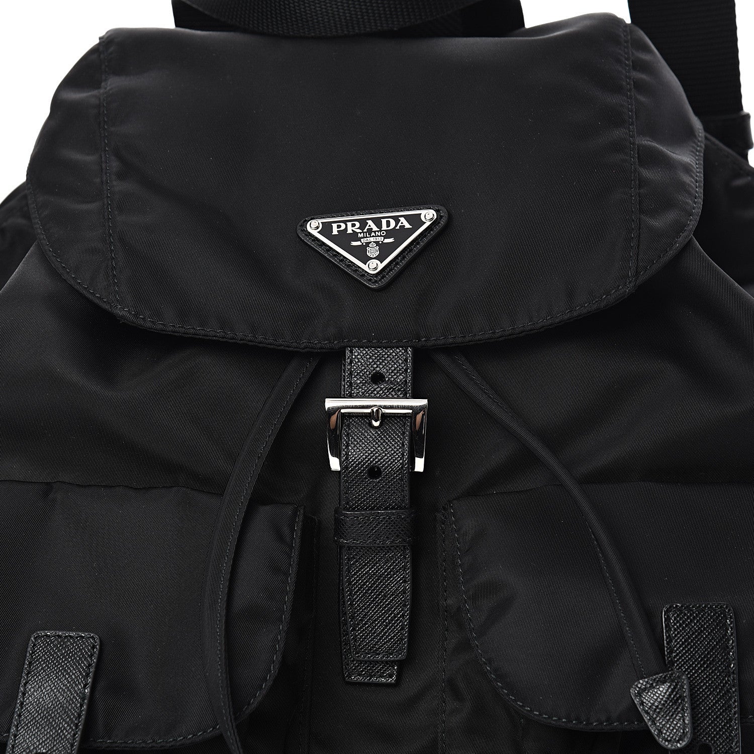 Prada Tessuto Nylon Vela Saffiano Large Backpack Black 8 of 10