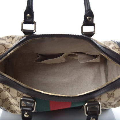Gucci Monogram Vintage Web Medium Boston Dark Brown 7 of 12