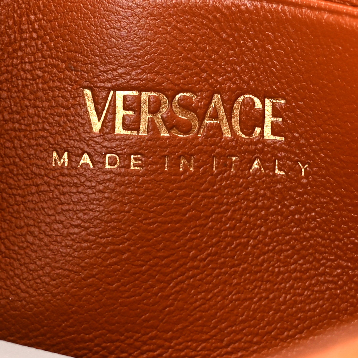 Versace Satin Crystal Virtus Chain Clutch Orange 6 of 11