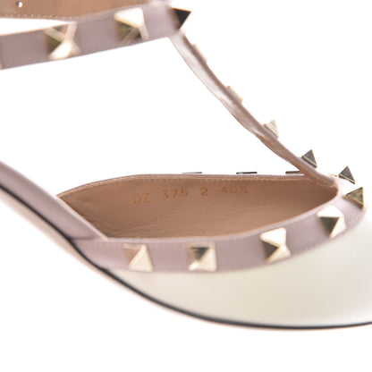 Valentino Garavani Calfskin Rockstud Ankle Strap 65mm Pumps 40.5 Light Ivory Poudre 8 of 11