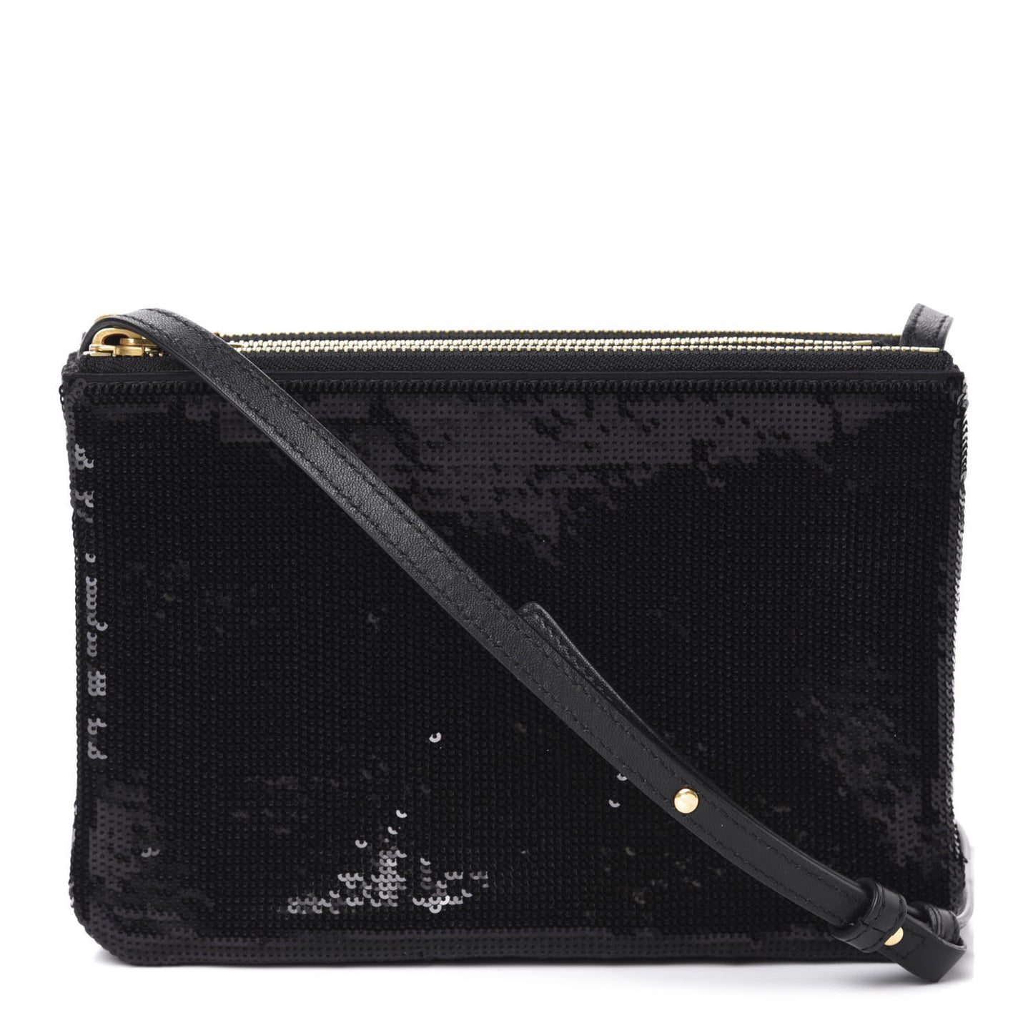 Sequin Small Trio Crossbody Bag Black