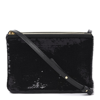 Celine Sequin Small Trio Crossbody Bag Black 1 of 10