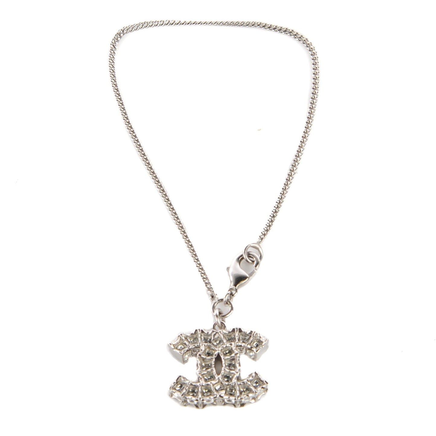 Crystal Baguette CC Chain Bracelet Silver