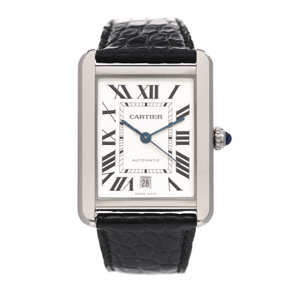 Cartier Stainless Steel Alligator 31mm Tank Solo Automatic Watch 1 of 5