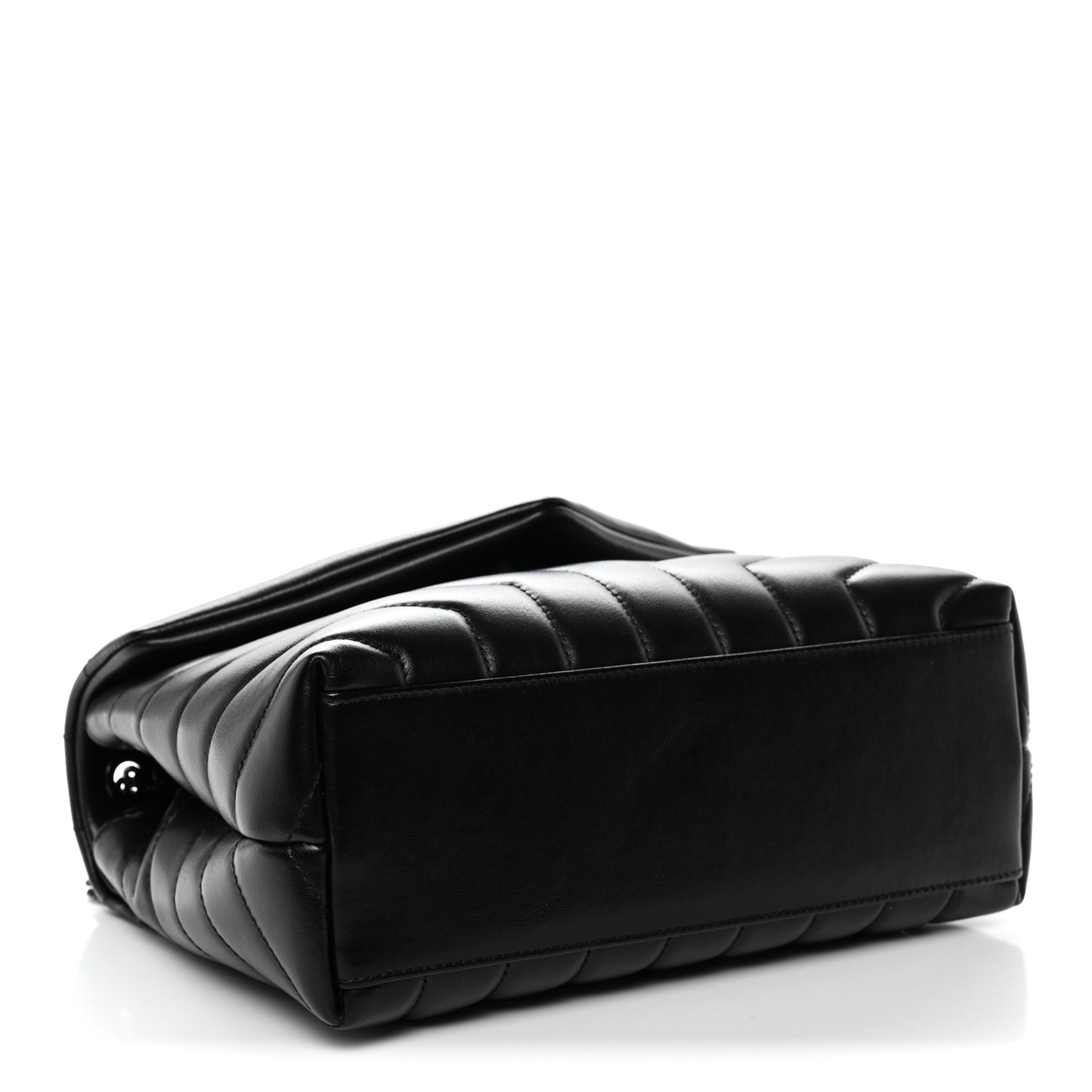 Calfskin Y Quilted Monogram Monochrome Small Loulou Chain Satchel Black Black