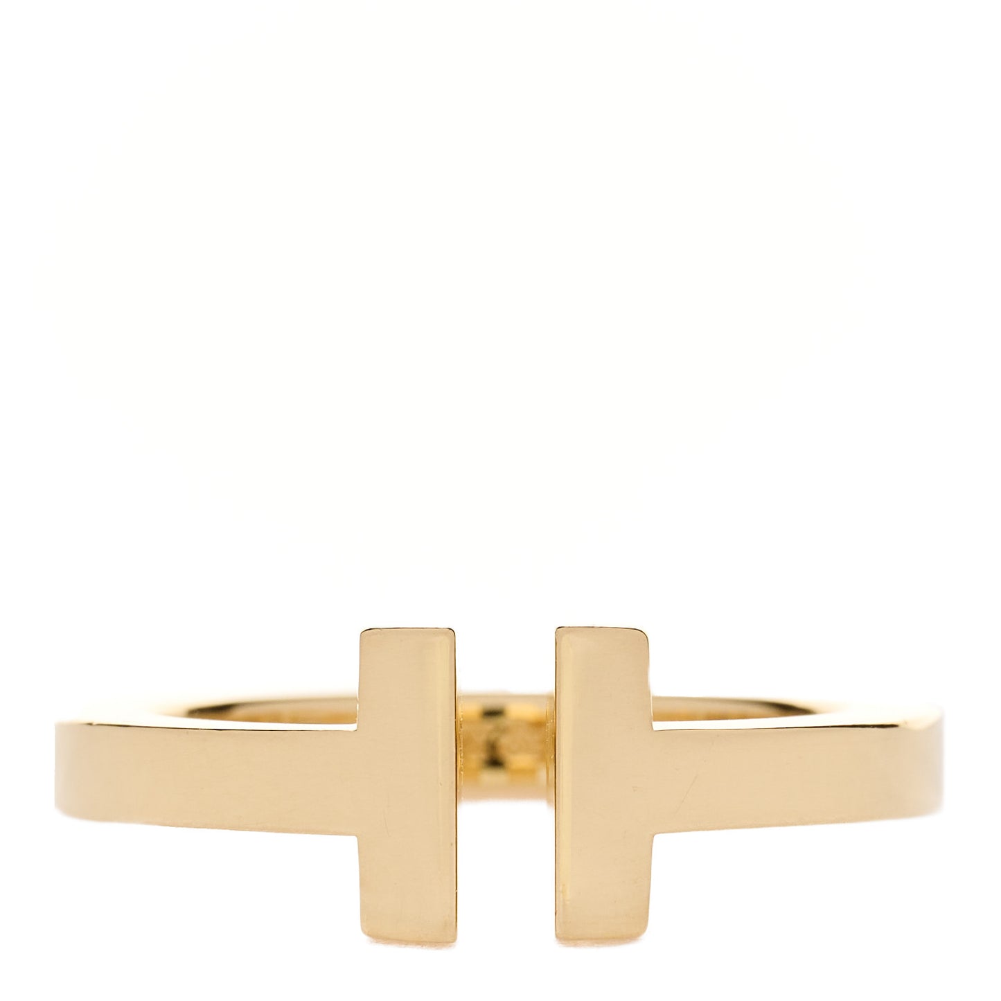 18K Yellow Gold T Square Ring 56 7.5