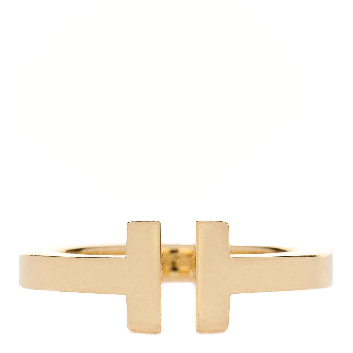Tiffany 18K Yellow Gold T Square Ring 56 7.5 1 of 4