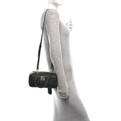 Miu Miu Nappa Matelasse Regular Arcadie Top Handle Bag Black 2 of 9