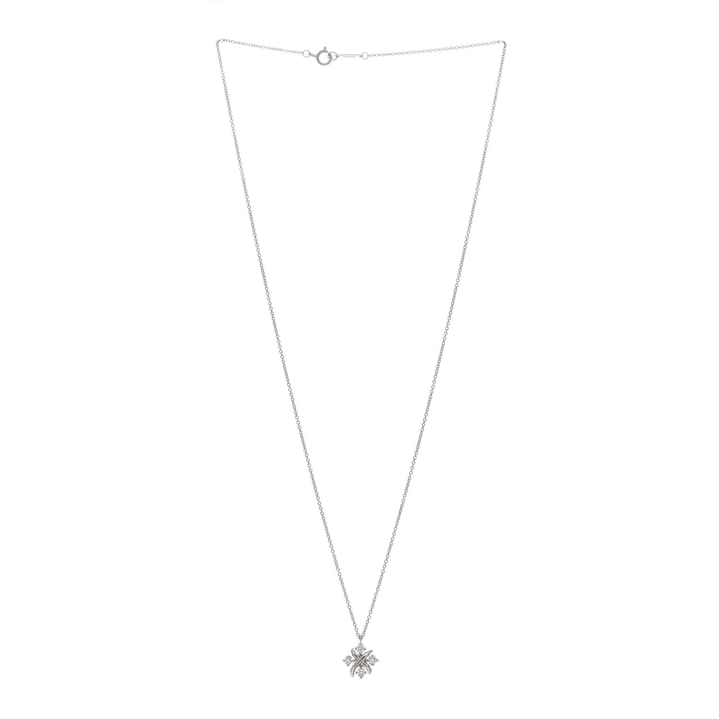 Platinum Diamond Schlumberger Lynn Pendant Necklace