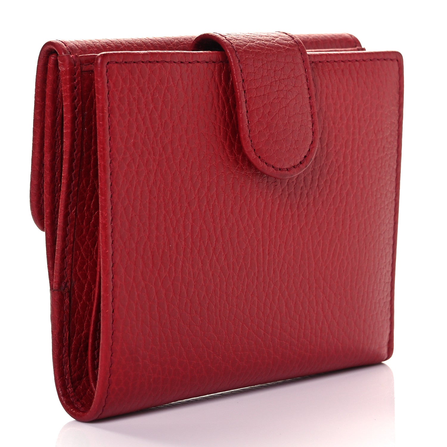 Gucci Dollar Calfskin Interlocking G French Wallet Rosso 3 of 11