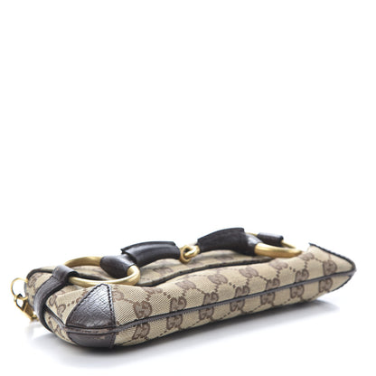 Gucci Monogram Horsebit Clutch Dark Brown 4 of 11