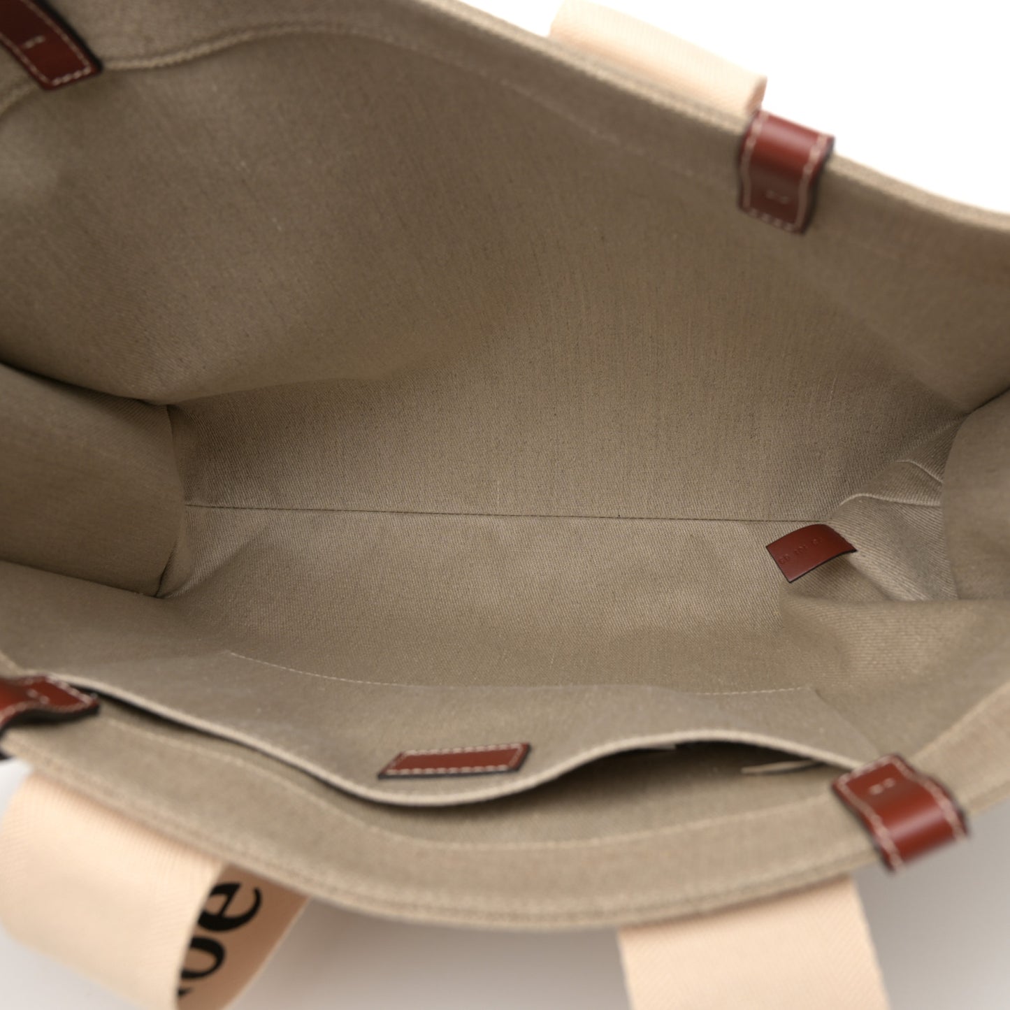 Cotton Calfskin Large Woody Ribbon Tote White Brown