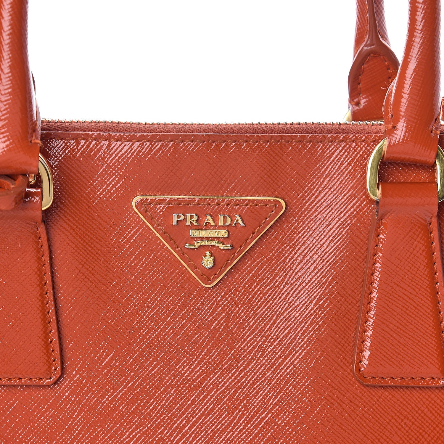 Prada Saffiano Vernice Medium Promenade Tote Arancio 9 of 16