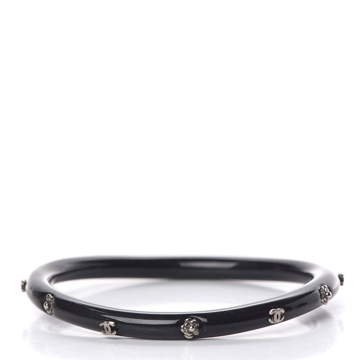 Resin Camellia CC Bracelet Black