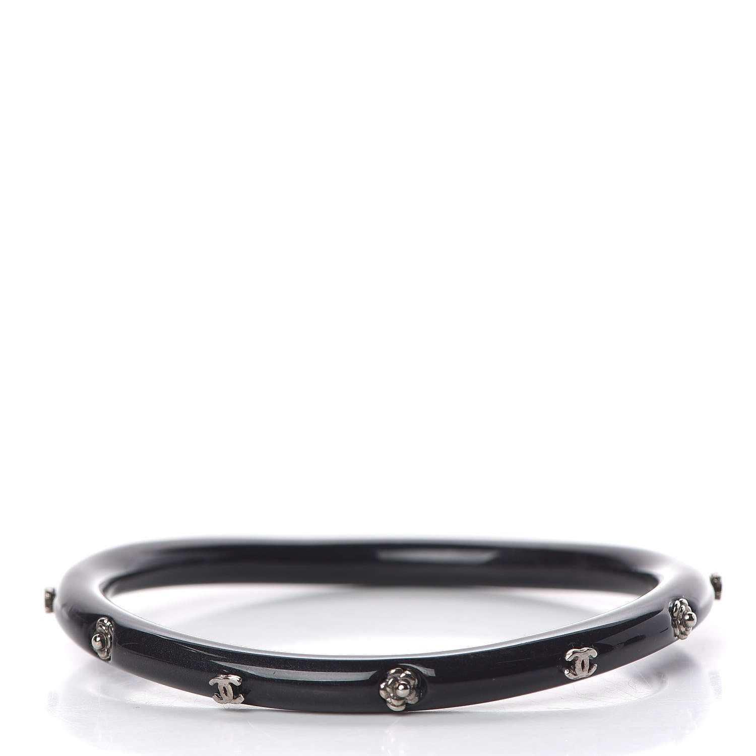 Chanel Resin Camellia CC Bracelet Black 3 of 4