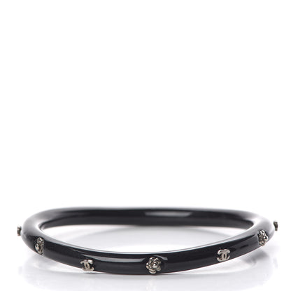 Chanel Resin Camellia CC Bracelet Black 3 of 4