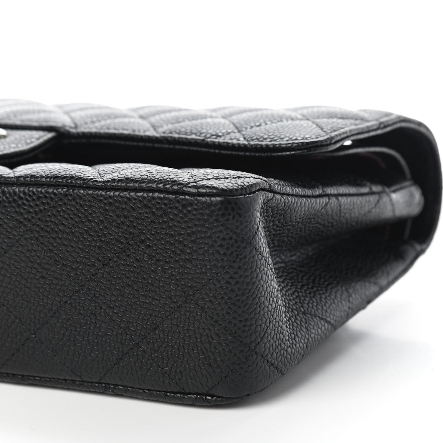 Caviar Quilted Medium Double Flap Black