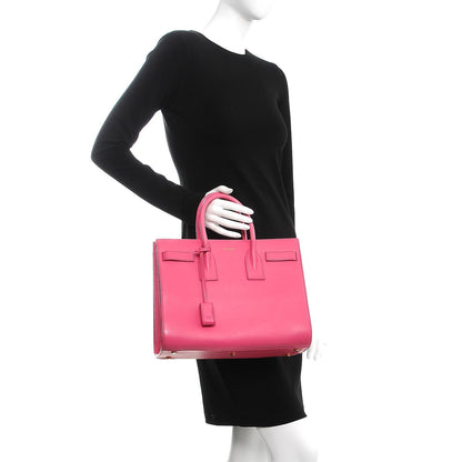 Saint Laurent Calfskin Small Sac De Jour Lipstick Fuchsia 3 of 8