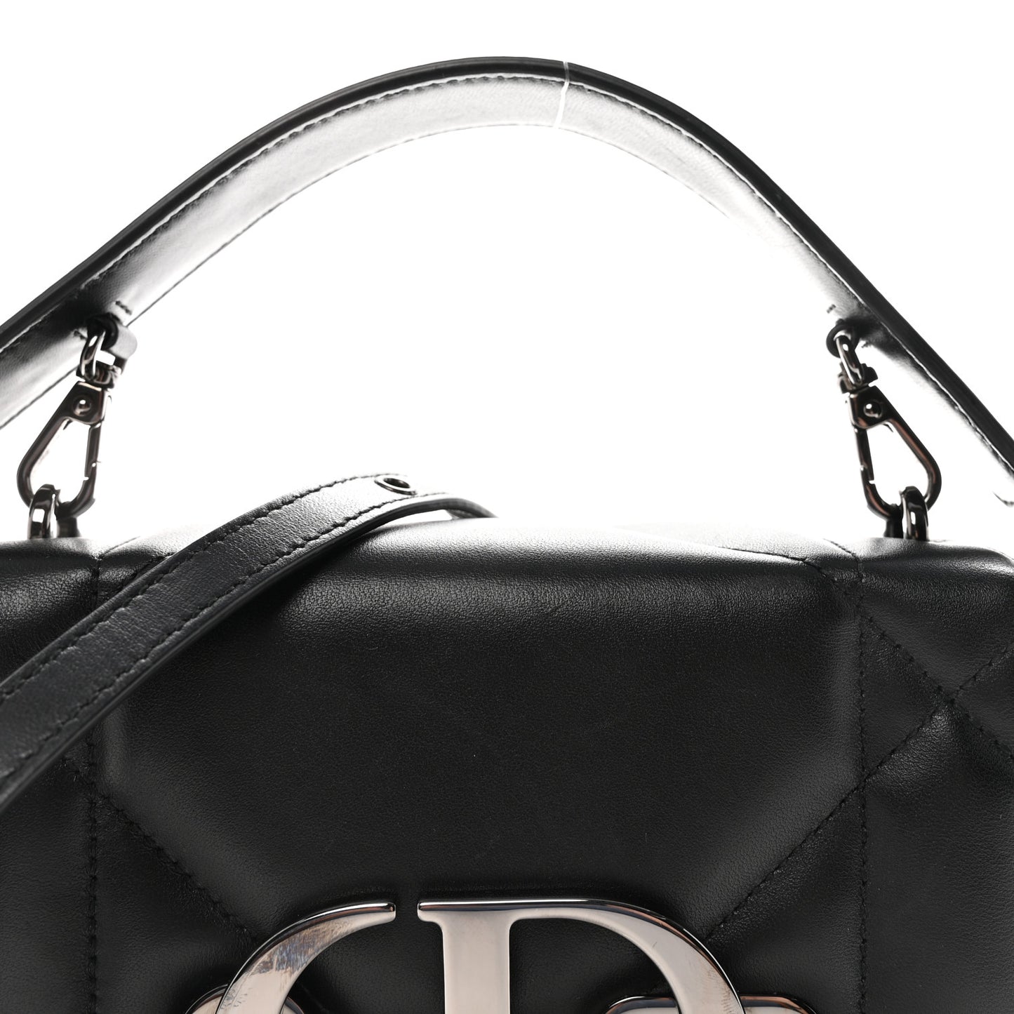 Lambskin Maxi Cannage Small 30 Montaigne Chain Top Handle Bag Black