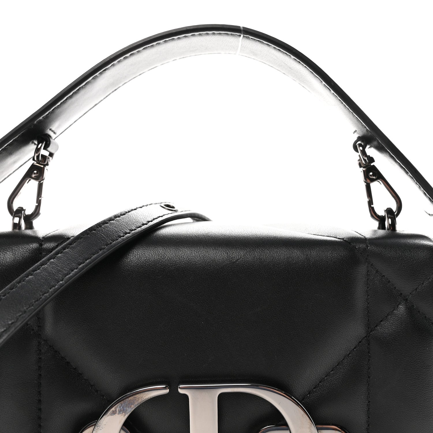 Christian Dior Lambskin Maxi Cannage Small 30 Montaigne Chain Top Handle Bag Black 7 of 10