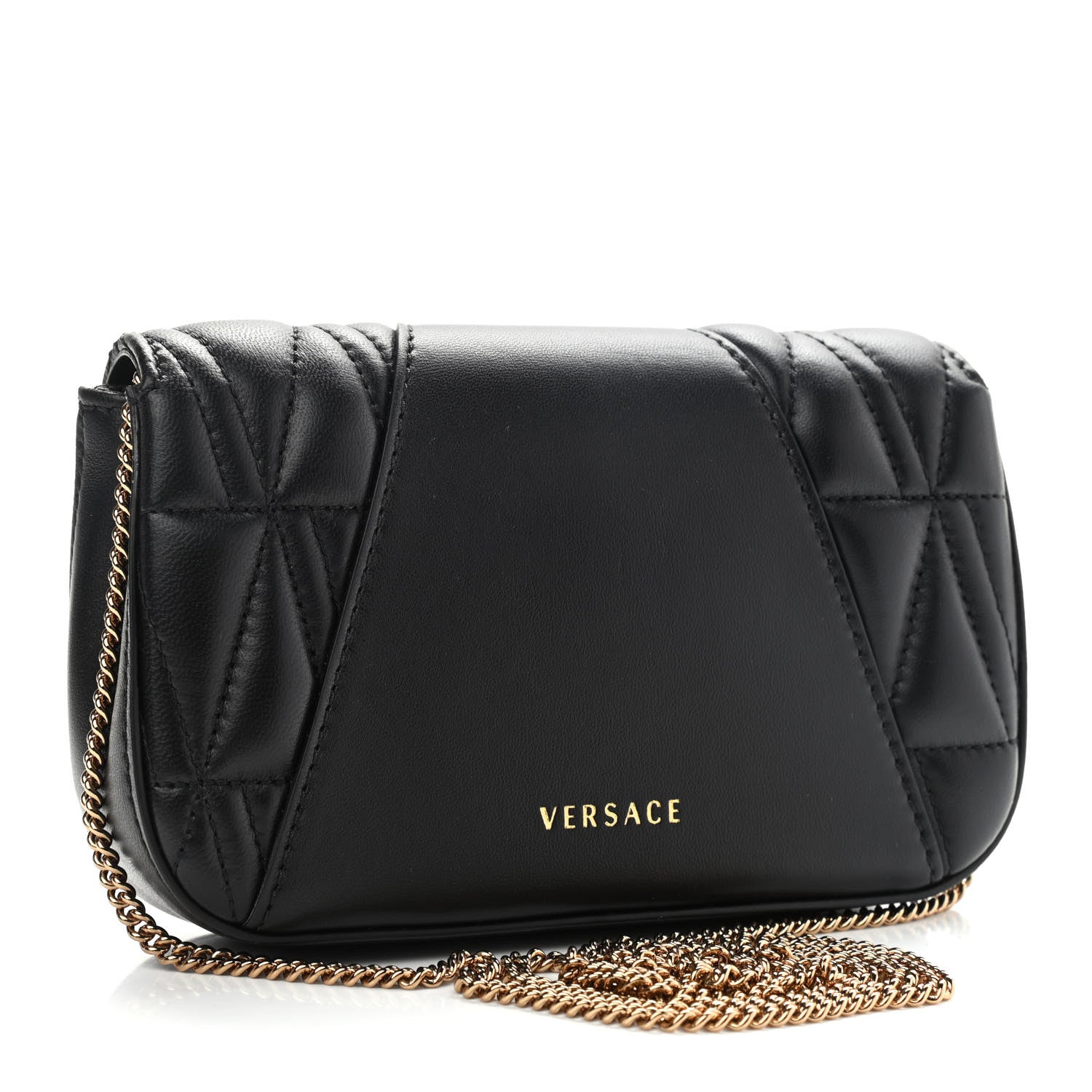 Versace Nappa Quilted Virtus Evening Bag Black 3 of 9