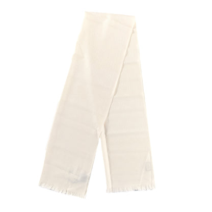 Gucci Wool GG Monogram Sten Fringe Scarf White 2 of 4
