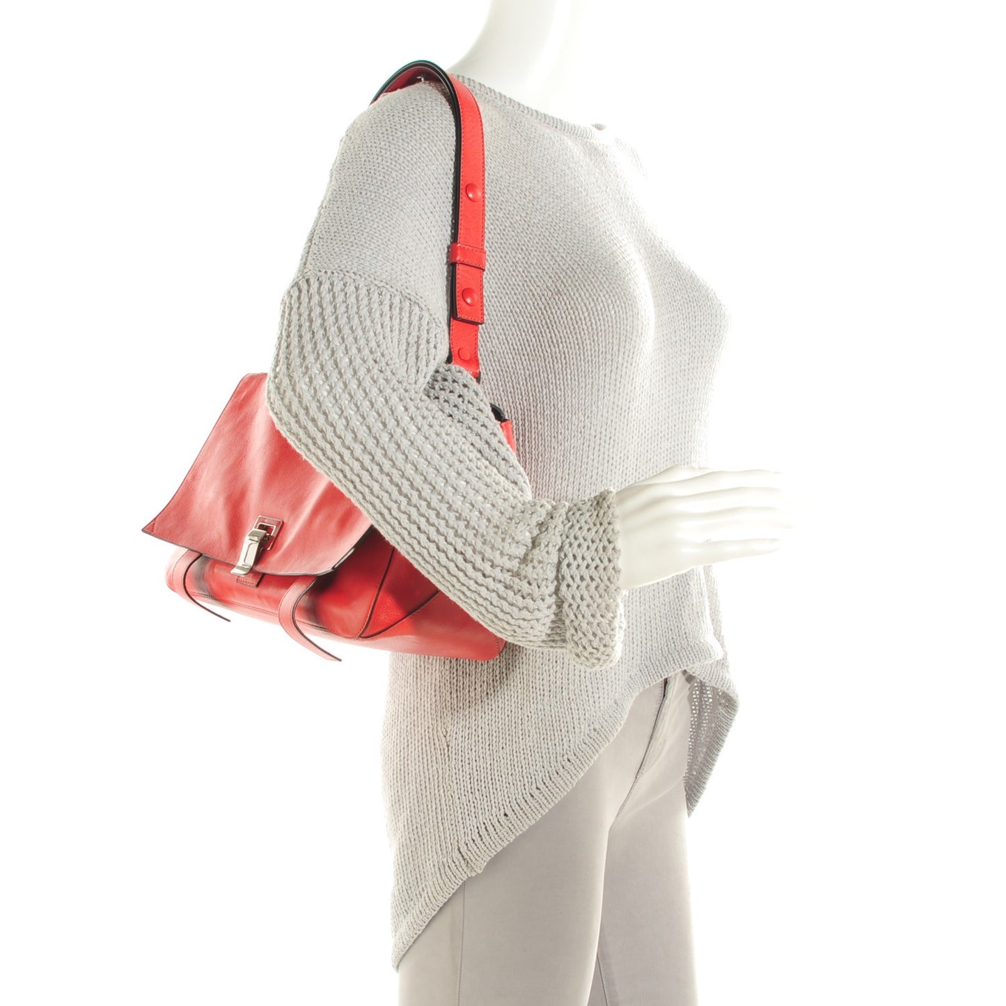 Calfskin Double Sided PS Courier Bag Poppy Chianti