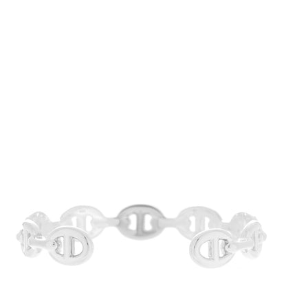 Hermes Sterling Silver MM Chaine d'Ancre Enchainee Cuff Bracelet ST 3 of 6