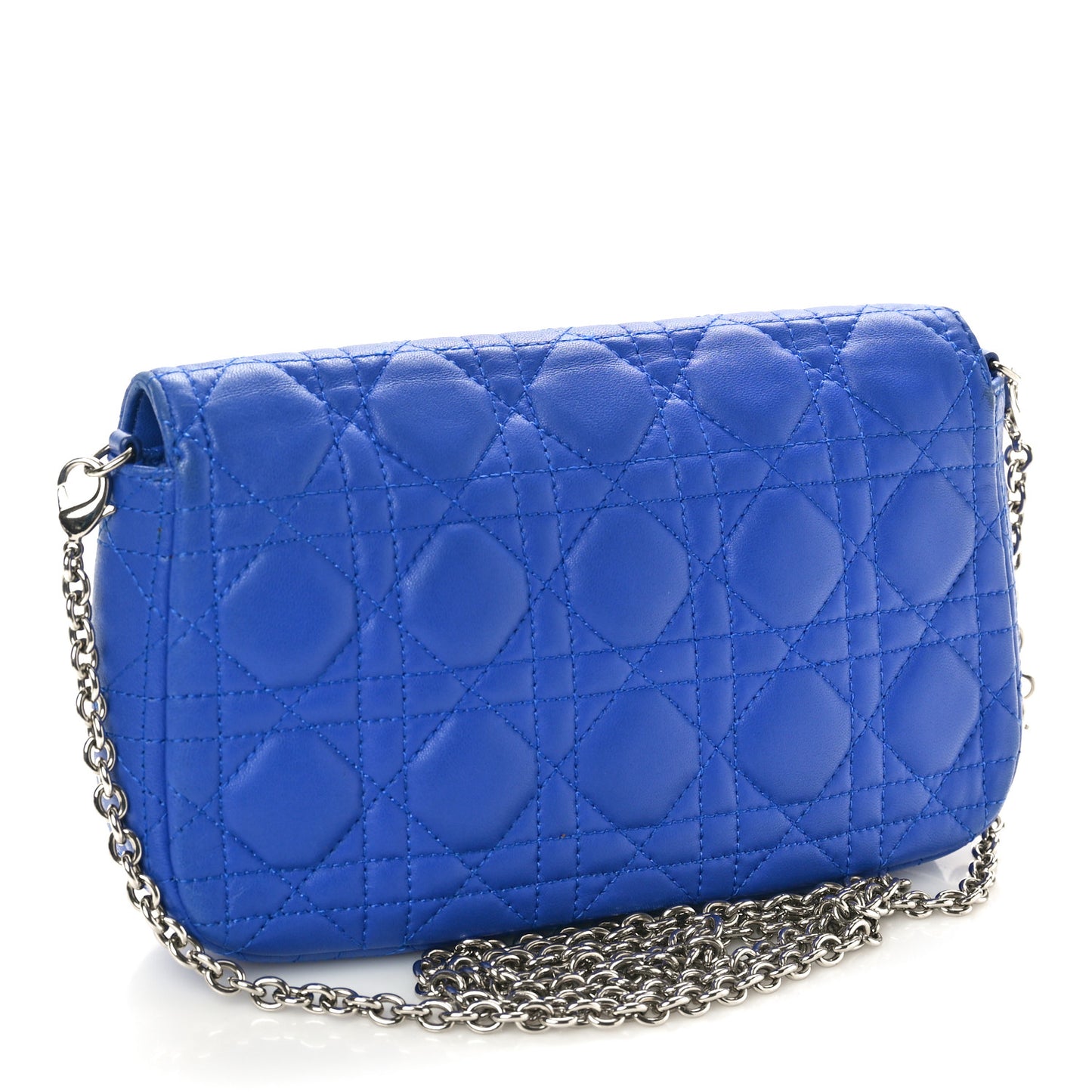 Lambskin Cannage Miss Dior Promenade Pouch Blue