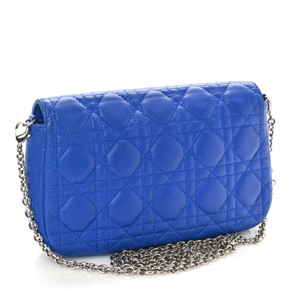 Christian Dior Lambskin Cannage Miss Dior Promenade Pouch Blue 3 of 11