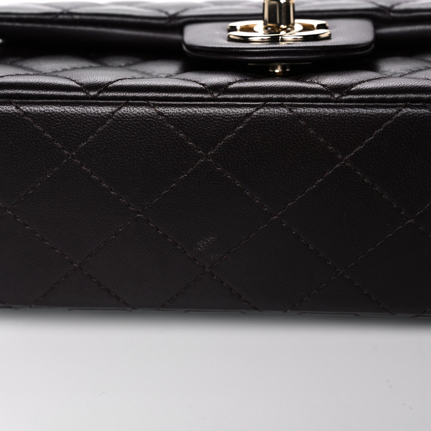 Chanel Lambskin Quilted Mini Rectangular Flap Dark Brown 11 of 13