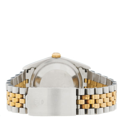 Rolex Stainless Steel 18K Yellow Gold Diamond 36mm Oyster Perpetual Datejust Watch Champagne 16233 3 of 4