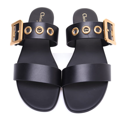 Christian Dior Calfskin D-Dior Slide Flat Sandals 36 Black 7 of 11