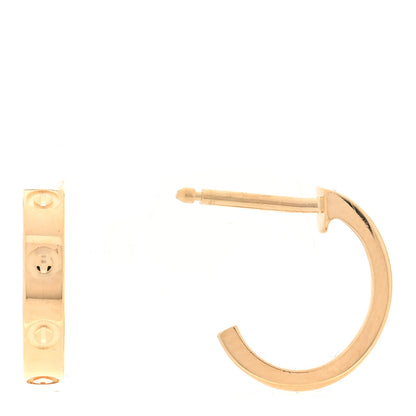 Cartier 18K Yellow Gold Small LOVE Hoop Earrings 1 of 5