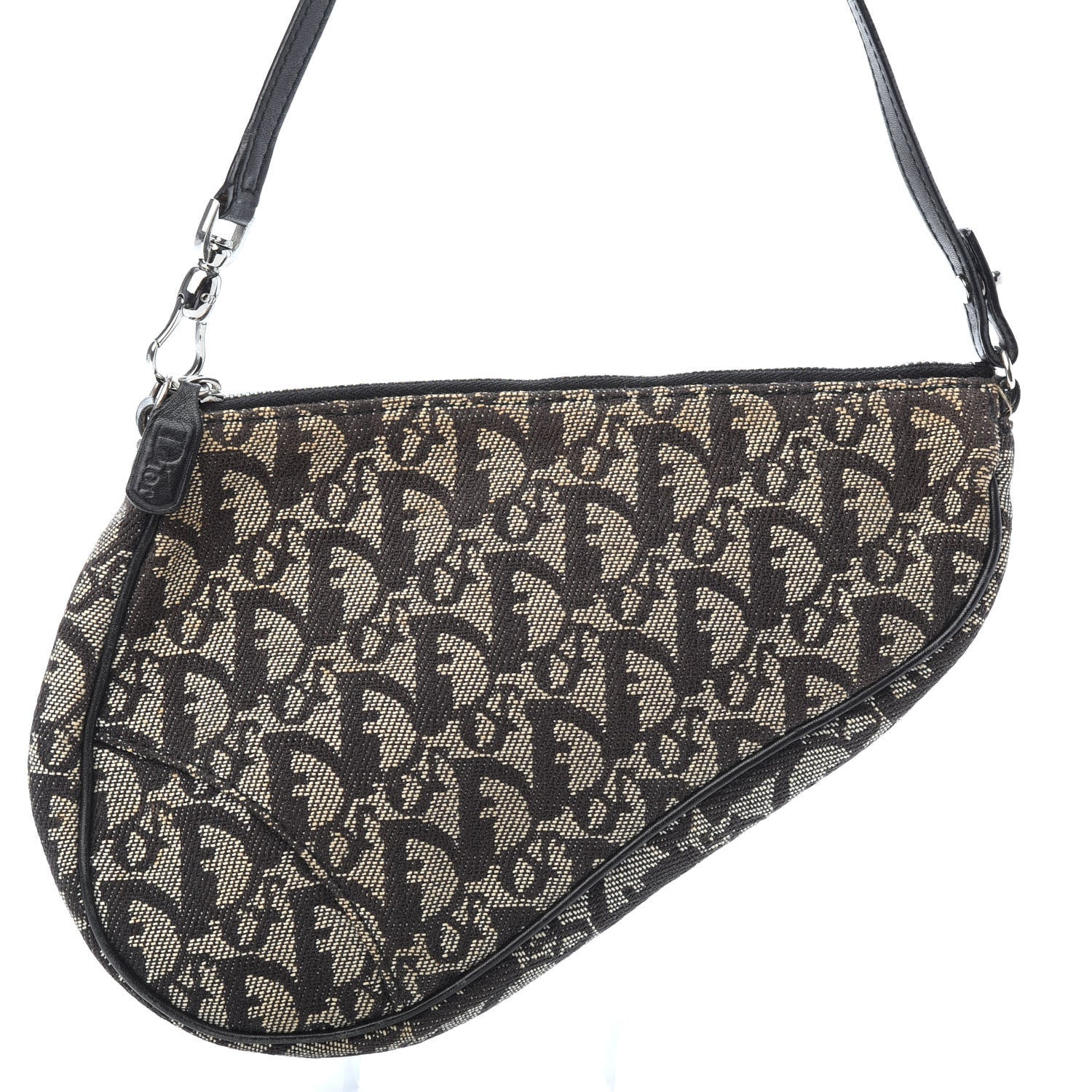 Christian Dior Monogram Mini Saddle Pochette Black 7 of 9