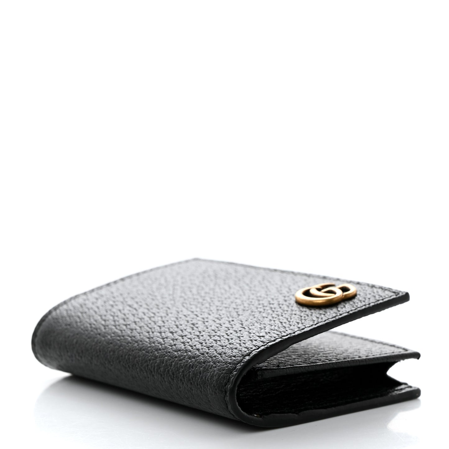 Calfskin Boar Effect GG Marmont Card Case Black