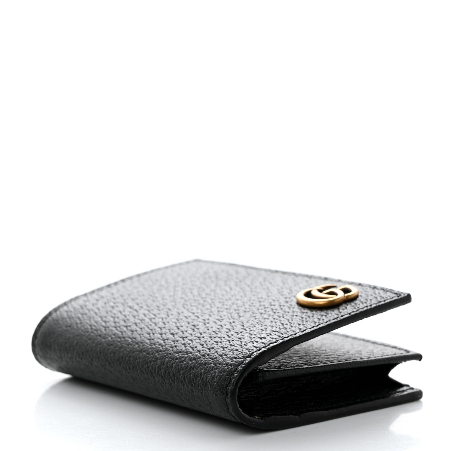 Gucci Calfskin Boar Effect GG Marmont Card Case Black 4 of 7