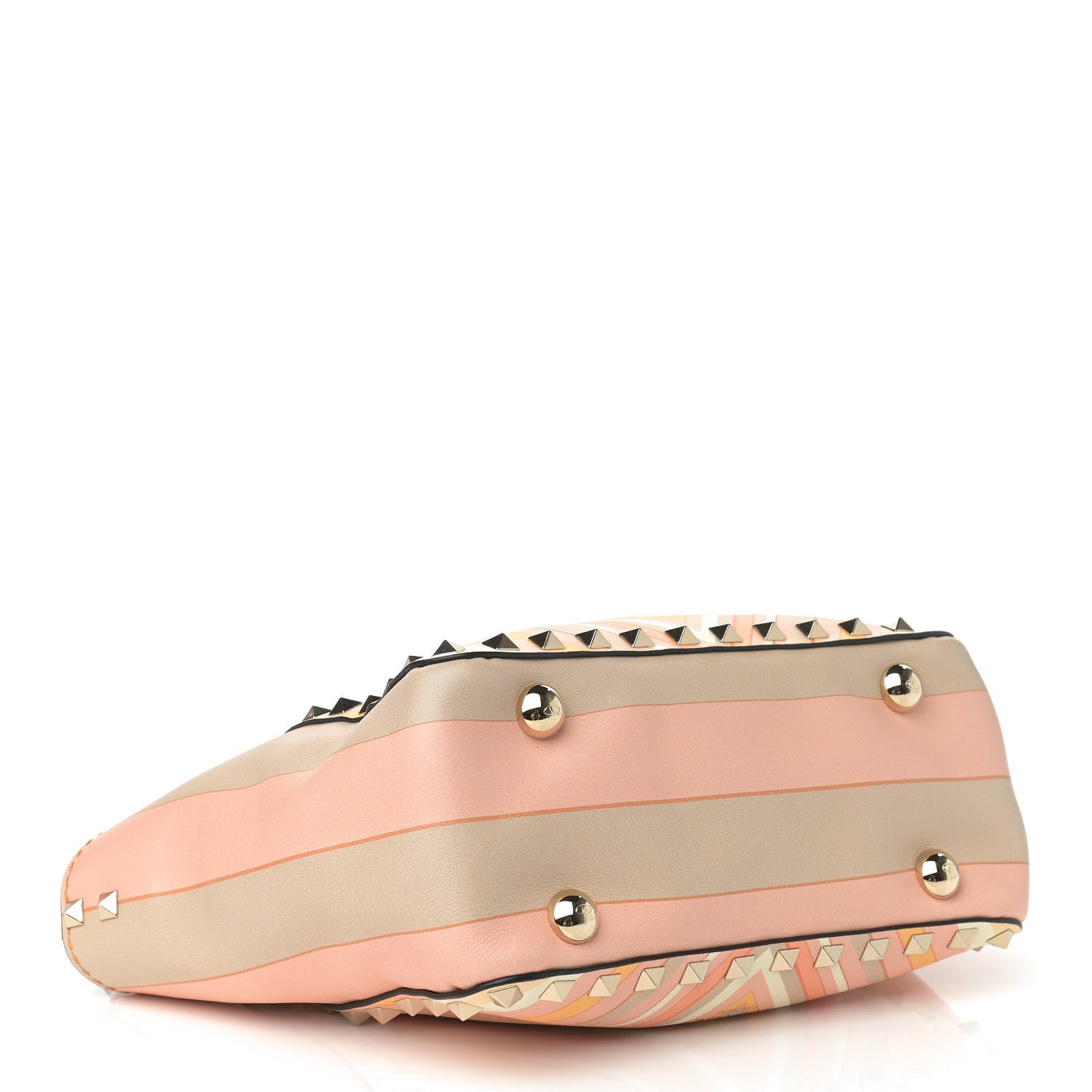 Valentino Garavani Vitello Native Couture 1975 Mini Rockstud Tote Mandarin Sorbet 4 of 9
