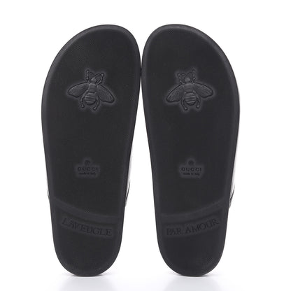 Gucci Malaga Kid Womens Horsebit River Slippers 37.5 Black 5 of 11