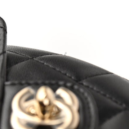 Chanel Lambskin Quilted CC In Love Heart Clutch With Chain Black 11 of 12