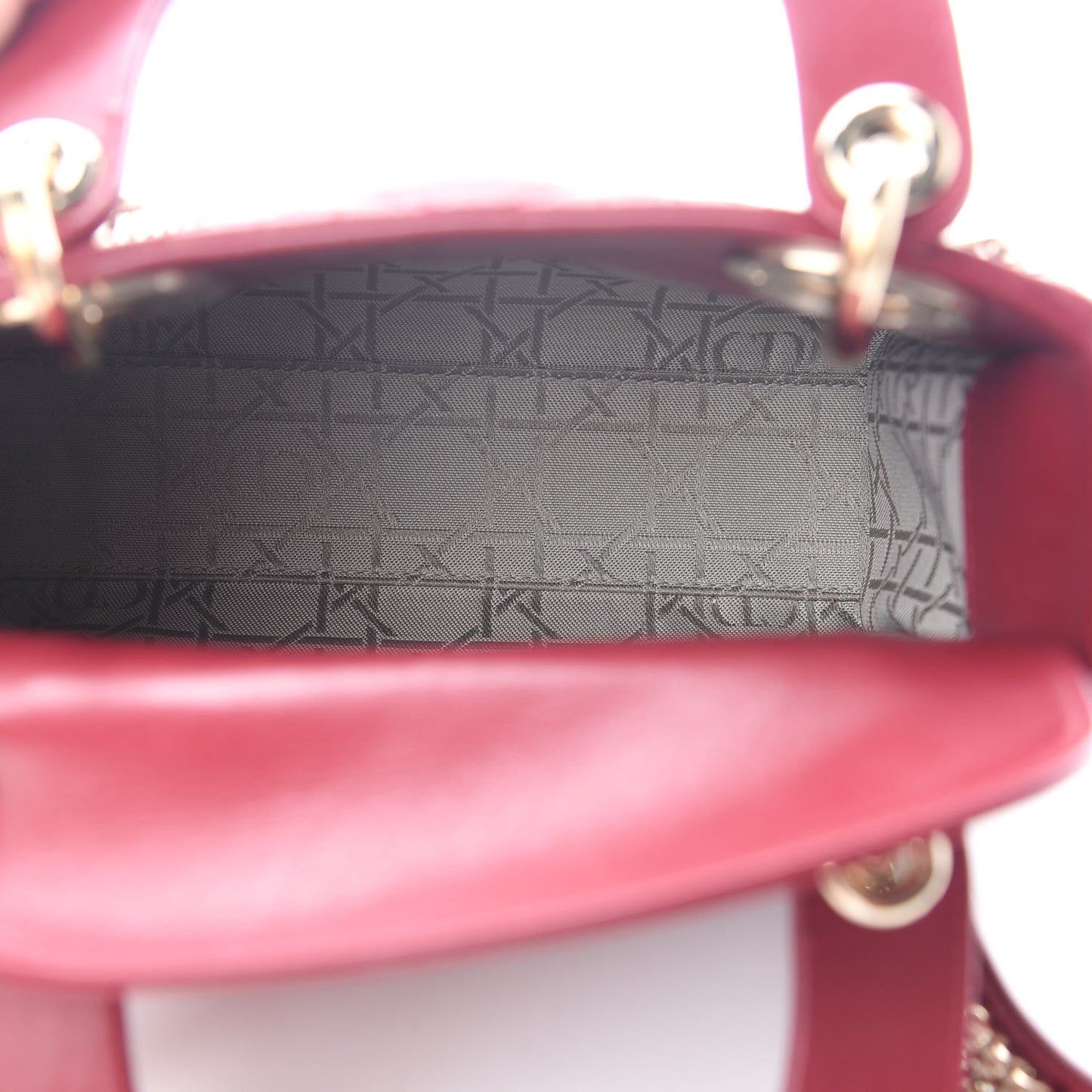 Lambskin Cannage Mini Lady Dior Burgundy