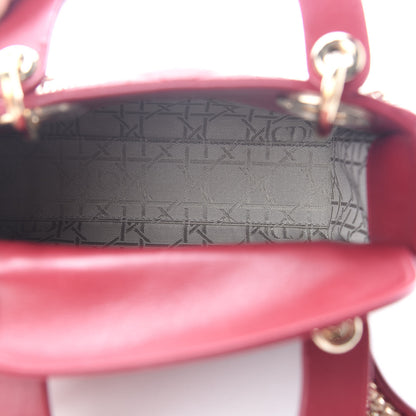 Christian Dior Lambskin Cannage Mini Lady Dior Burgundy 5 of 8